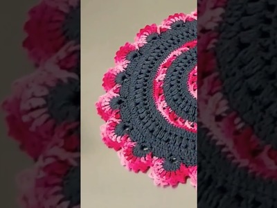 Tapete rosa con punto puff - Aprendamos crochet