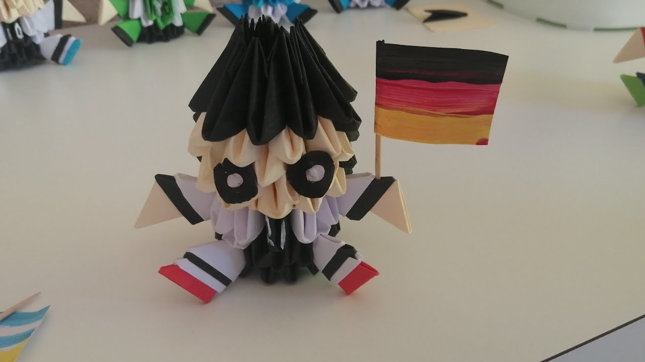 Tutorial jugador de fútbol de Alemania en origami 3d fácil #origami #alemania #futbol