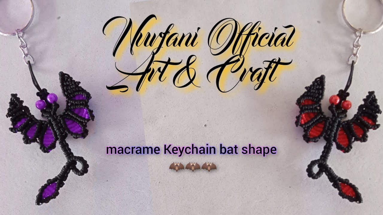 26) tutorial macrame keychain bat shape ????????????