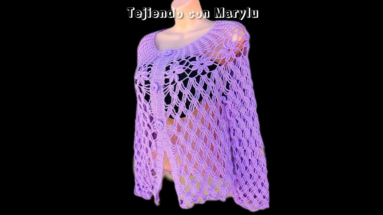 Blusa tejido a crochet con flores video completo