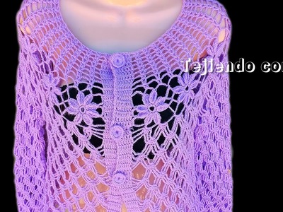 #parte1 blusa tejido a crochet con flores