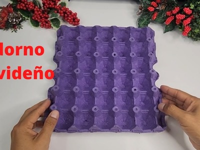 Adorno navideño con Cartón de Huevo en minutos!!  Manualidades navideñas 2022