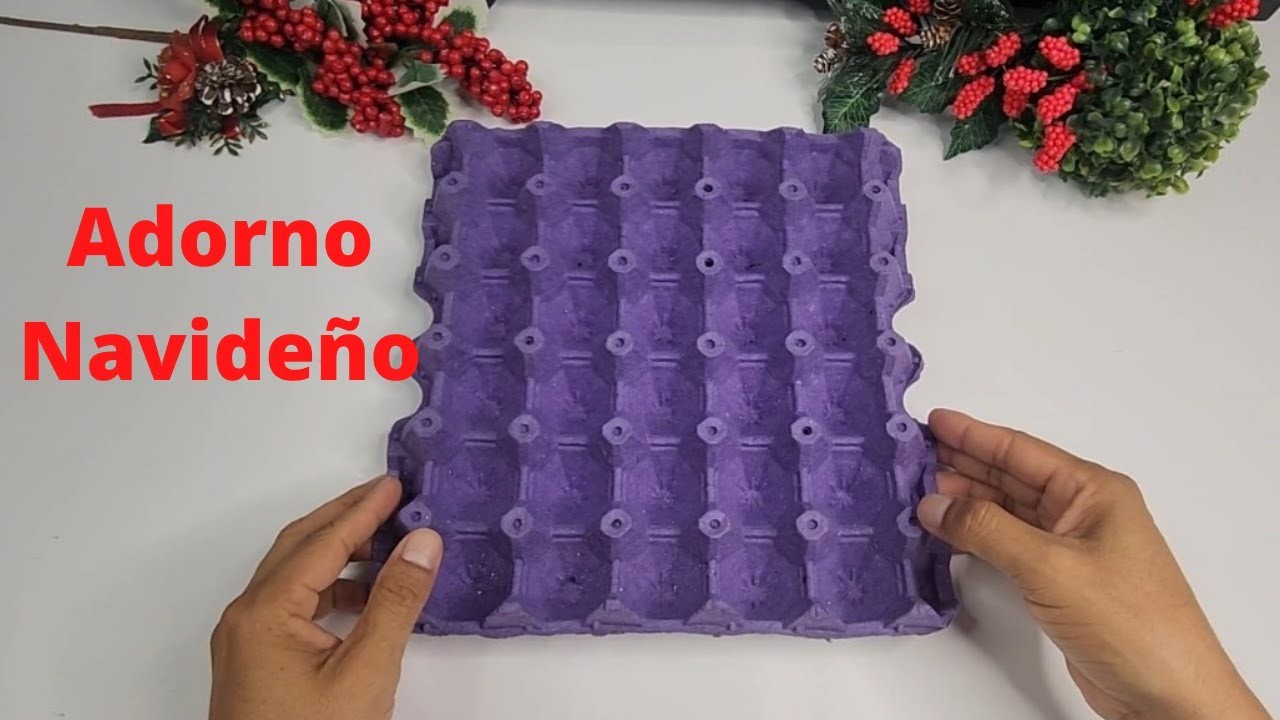 Adorno navideño con Cartón de Huevo en minutos!!  Manualidades navideñas 2022