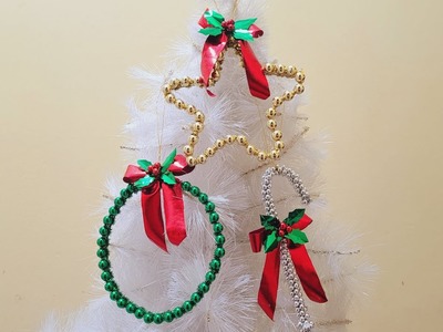 3 bellos adornos navideños de perlas. fácil , rápido - 3 beautiful pearl Christmas decorations. fast