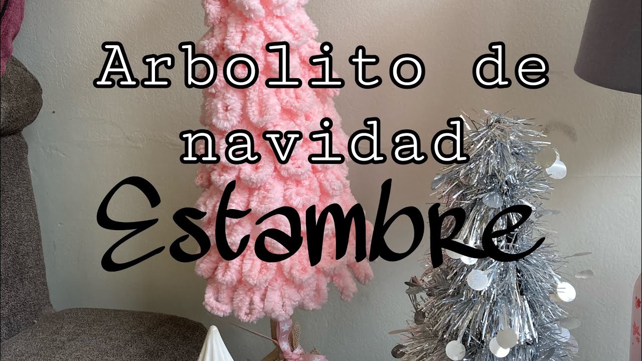 Árbol de navidad con estambre fácil y bonito #christmas #manualidades #pinkchristmas #decoracion