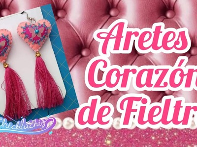 Aretes Corazón de Fieltro DIY #craft #manualidades #diycrafts