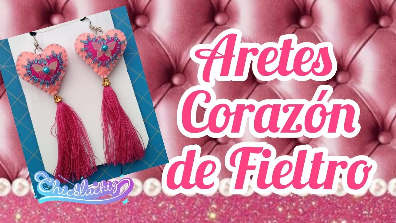 Aretes Corazón de Fieltro DIY #craft #manualidades #diycrafts