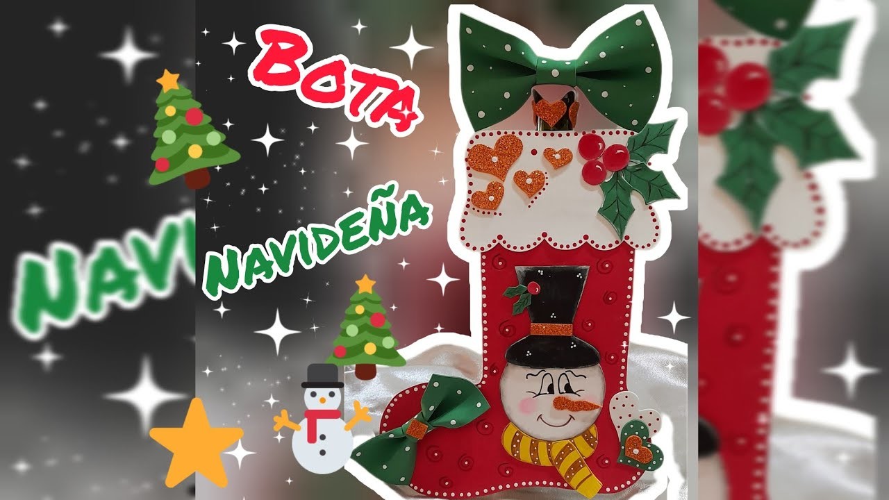 Como armar una Bota Navideña sobre botella de vidrio!!!????????