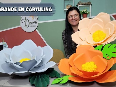 Como hacer flor grande con cartulina escolar - Dinarte con Dina Castaño