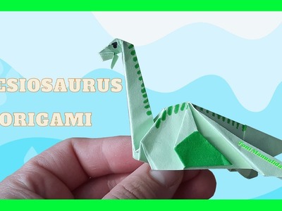 ⩥ Cómo hacer un DINOSAURIO de papel Origami ????| Plesiosaurio de papel