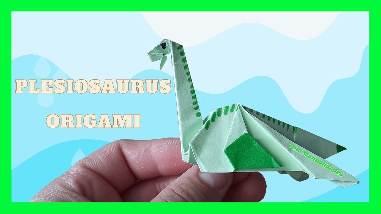 ⩥ Cómo hacer un DINOSAURIO de papel Origami ????| Plesiosaurio de papel