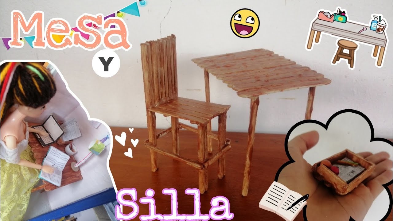 Diy Mesa Y Silla Para Barbies Con Palitos De Paleta Fácil Y Sencilla | Alexandra Manualidades