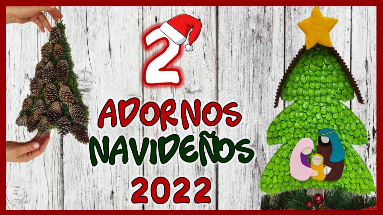 2 ADORNOS NAVIDEÑOS CON PIÑAS DE PINO - Manualidades para navidad 2022 - easy christmas crafts