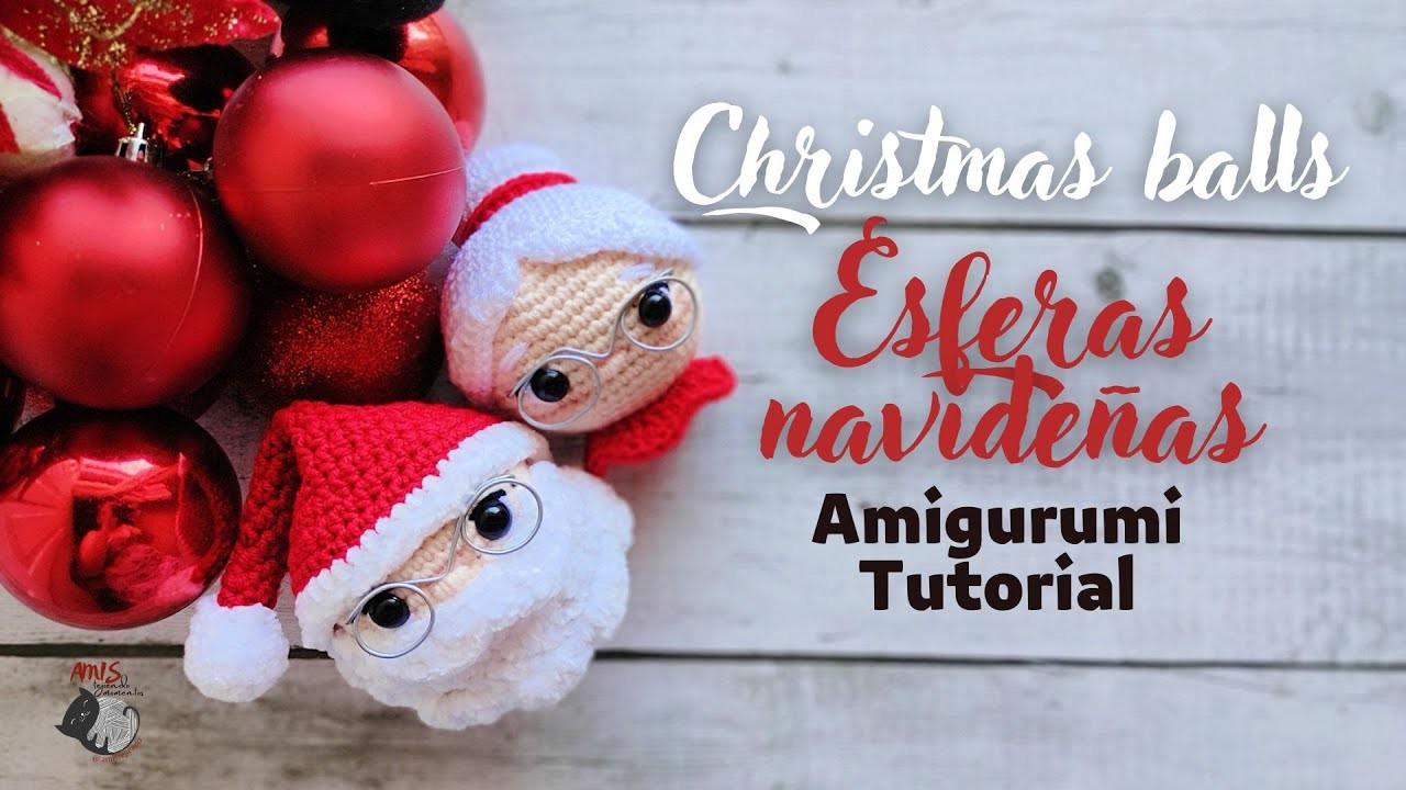 Esferas navideñas a crochet | Mamá y Papá Noel Amigurumi | Amis Tejiendo Momentos ENG.SPA Subs