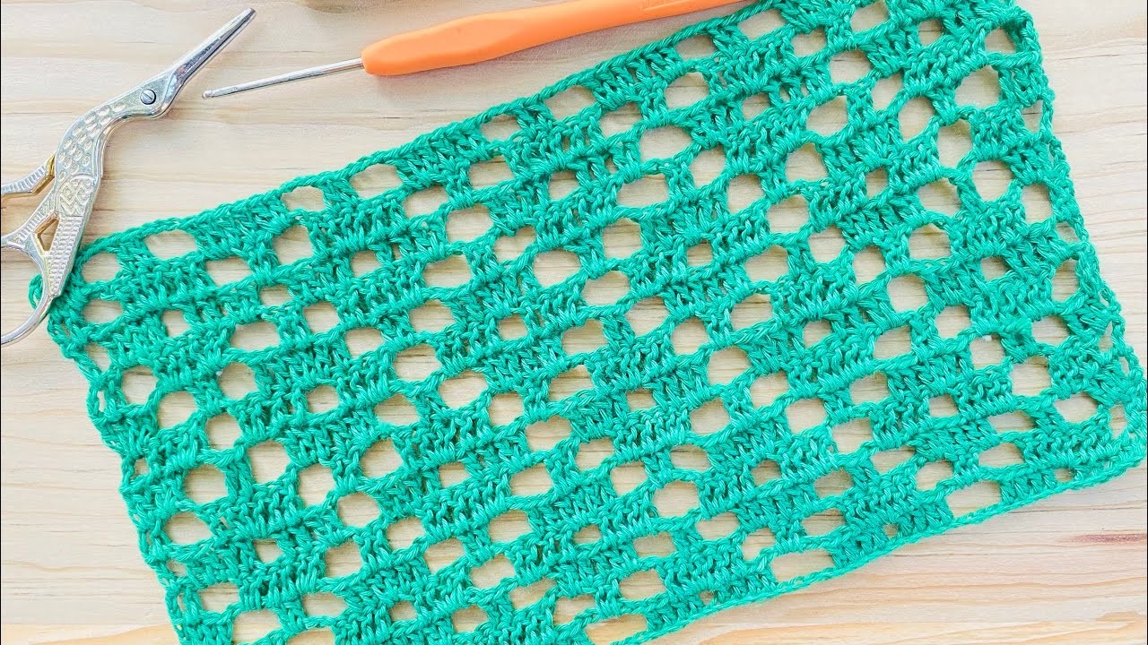 Hermoso punto fantasía tejido pasó a paso con motivos de rombos en la técnica de crochet ????