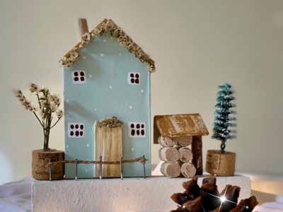 CABAÑA NAVIDEÑA, christmas cabin ❤️❤️ con una cajita reciclada te encantará #navidad #manualidades
