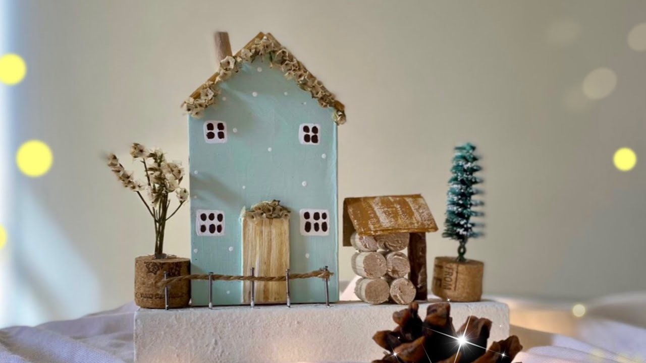 CABAÑA NAVIDEÑA, christmas cabin ❤️❤️ con una cajita reciclada te encantará #navidad #manualidades