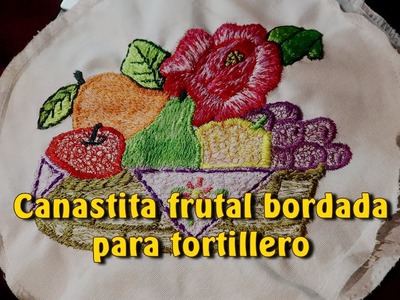 Canastita frutal bordada para tortillero |Creaciones y manualidades angeles