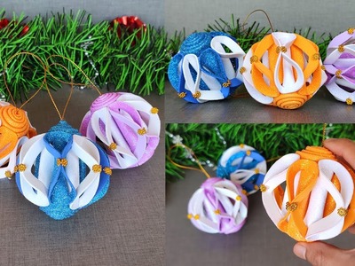 ????​Decora fácil y hermoso con estas creativas esferas NAVIDEÑAS de foamy ????Christmas Decor Ideas