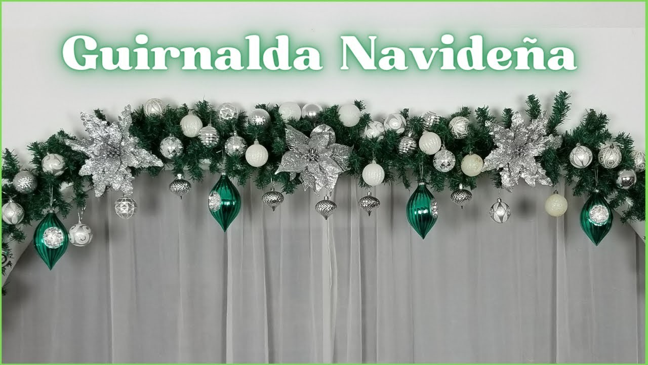 DIY????COMO UNA HACER GUIRNALDA NAVIDEÑA PARA ARCOS PARED????ADORNOS NAVIDEÑOS????MANUALIDADES NAVIDEÑAS 2022
