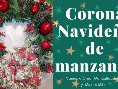 ????IDEA COMO DECORAR UNA CORONA???? NAVIDEÑA CON MANZANAS #4 ☃