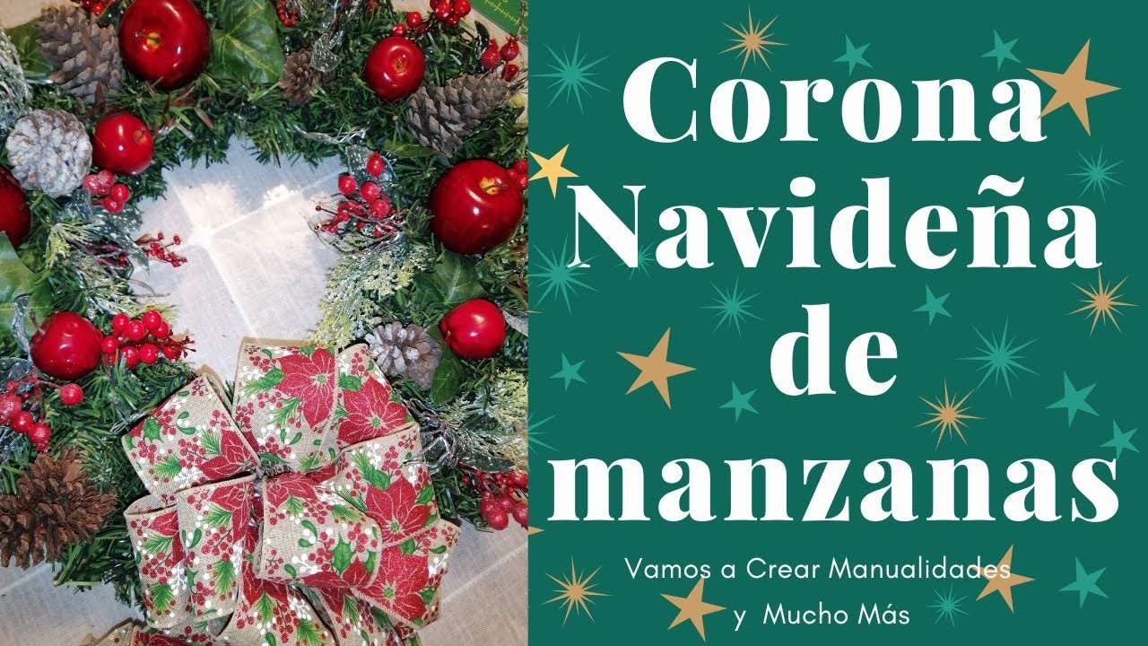????IDEA COMO DECORAR UNA CORONA???? NAVIDEÑA CON MANZANAS #4 ☃