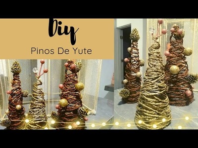 ????Pinos navideños de Yute fáciles!. Idea de manualidades navideñas 2022 #diynavideño