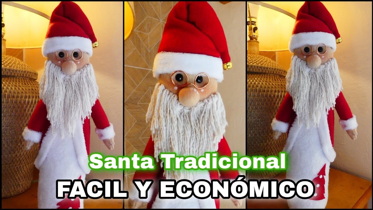 Santa Navideño Con Reciclaje Fácil y Económico.Manualidades Navideñas Con Material Reciclado .