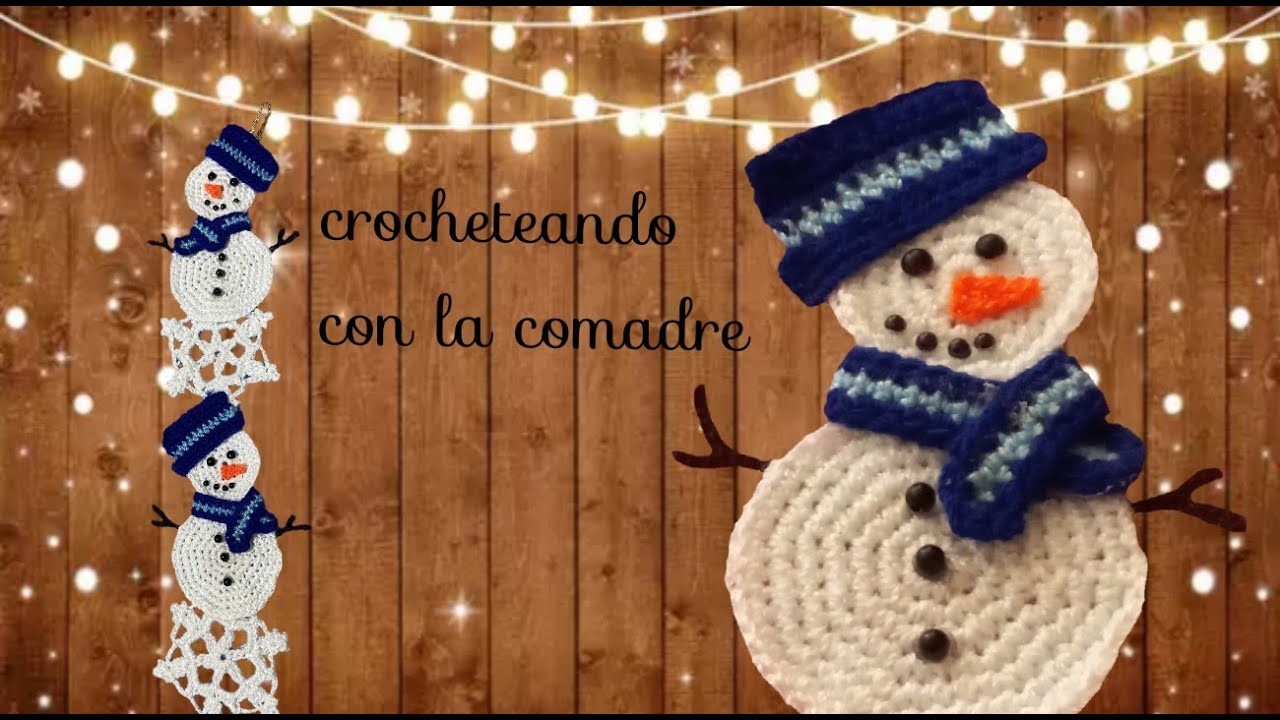 ⭐⭐⭐como hacer adorno navideño a crochet muñeco de nieve☃ fácil y rápido crocheteando con la comadre