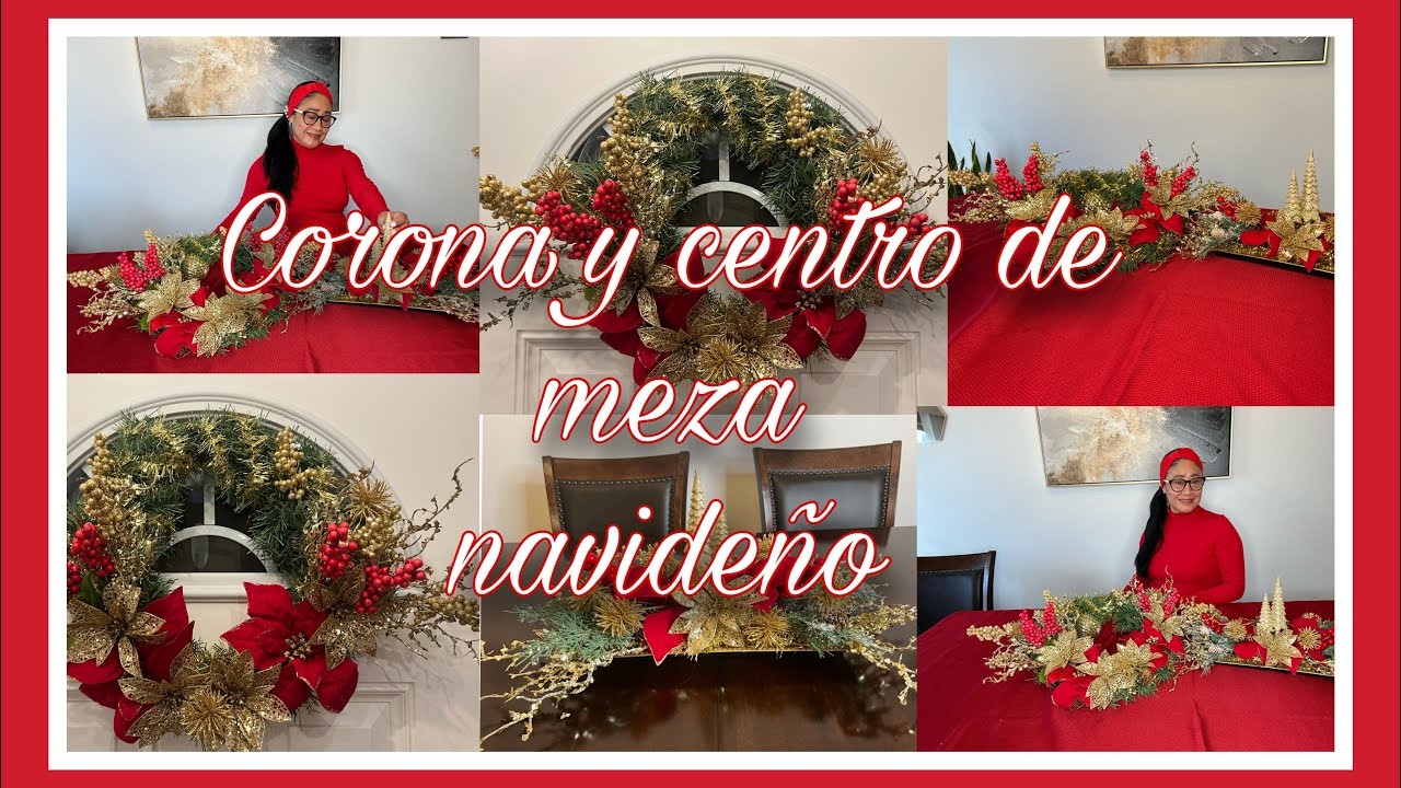 Corona y Centro De Mesa  Para Navidad  2022 Manualidades y decoración Navideña