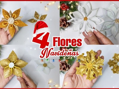 INCREIBLES FLORES NAVIDEÑAS CON FOAMI - Manualidades Navideñas | Marialis ♡