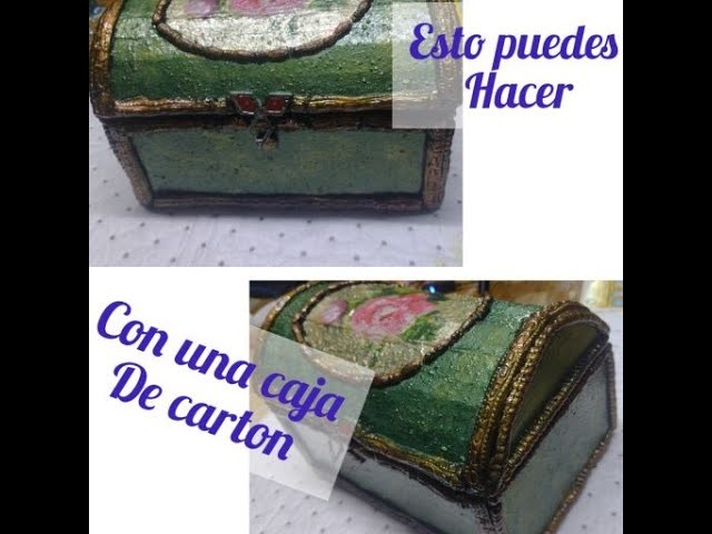 Para hacer este cofre solo necesitas cartón.decoupage