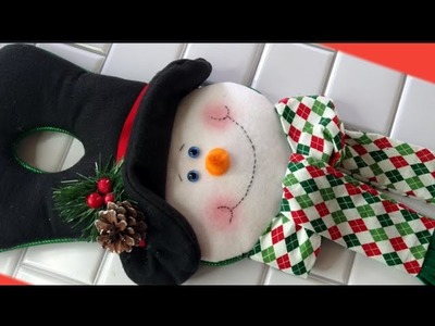 ❤️snow man. Muñeco de Nieve para pomo de la puerta.Decoración Navideña Para la Casa.Manualidades.