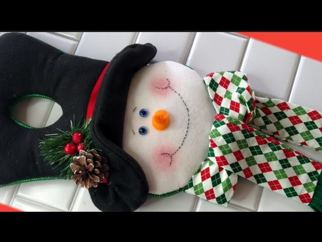 ❤️snow man. Muñeco de Nieve para pomo de la puerta.Decoración Navideña Para la Casa.Manualidades.