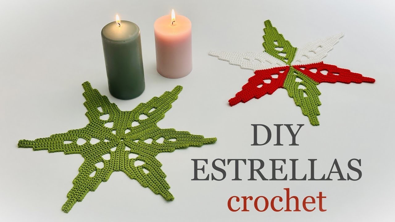 Adorno Estrella de Navidad  a Crochet fácil paso a paso ????también sirve como tapete o carpeta