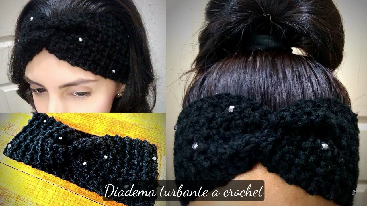 Diadema turbante tejida a crochet | Creaciones Paulina