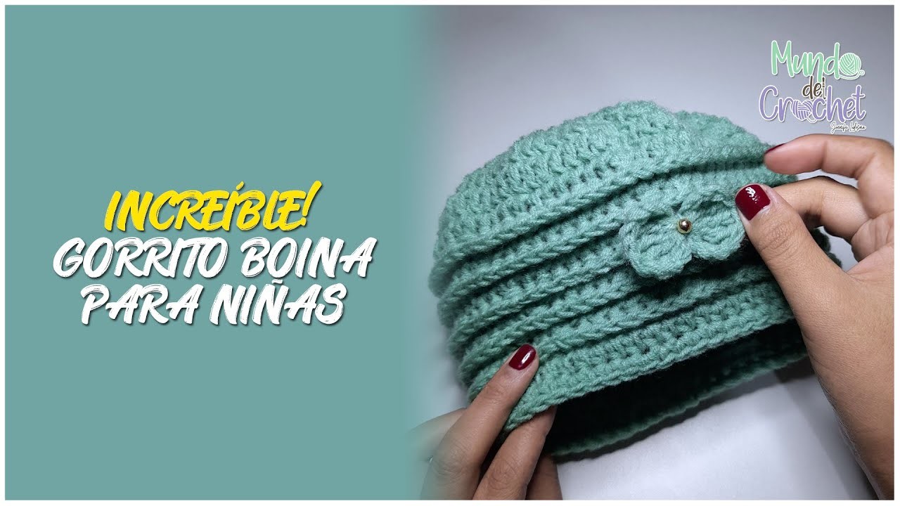 ???? Gorro diseño Boina para Niñas || Mundo del Crochet ????