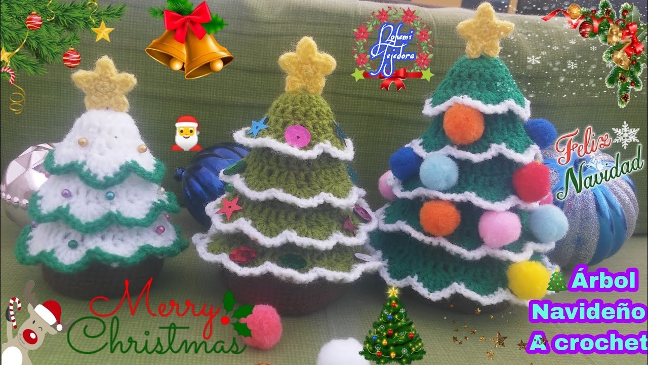 ????árbol navideño a crochet {video mejorado}. adornos navideños????⛄ paso a paso. ????#NAVIDAD