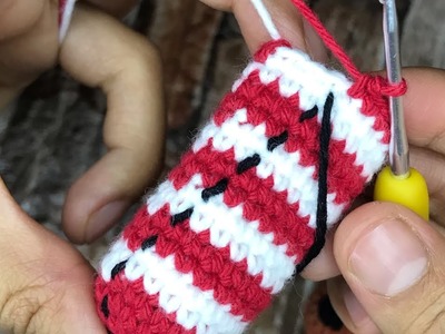 Bastón Navideño a Crochet????Usa está técnica para tejer de forma Recta????Reno tejido paso a paso????????✨