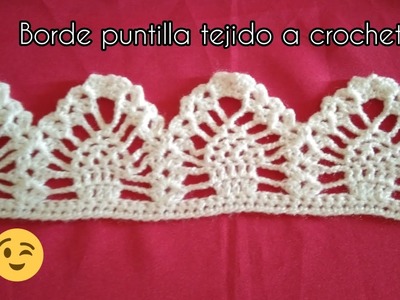 Borde puntilla a ganchillo. Modelo de piñas. Paso a paso. #crochet #ganchillo #tutorial #puntillas