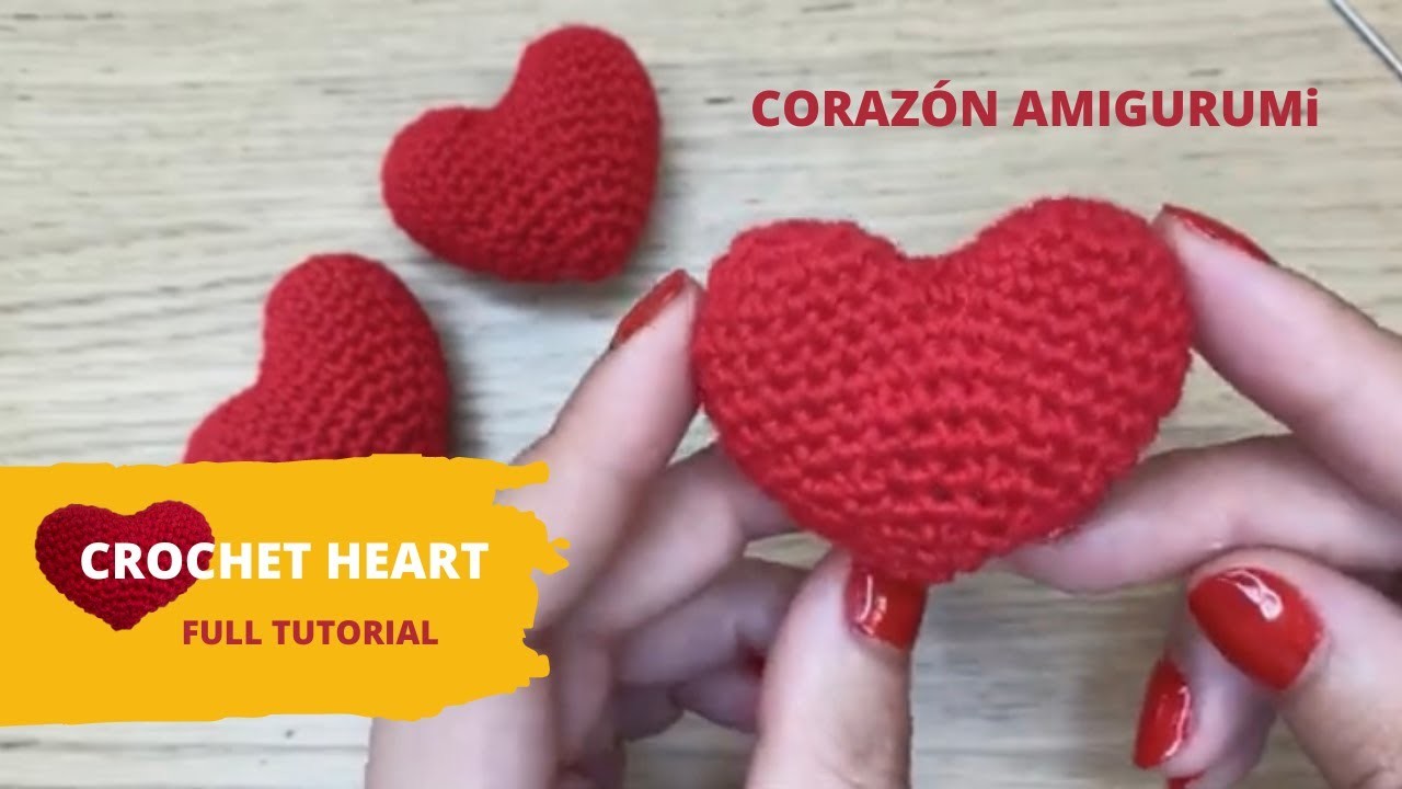 ❤️???? Corazón Amigurumi - Crochet Heart ????❤️ Tutorial principiantes paso a paso.