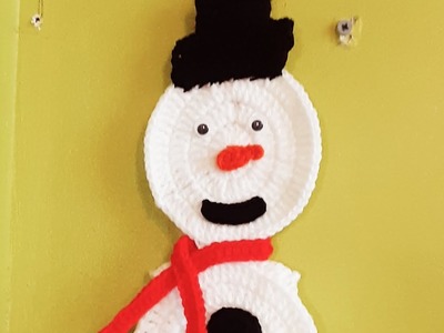 3 parte Muñeco  de Nieve porta papel higiénico para baño tejido a crochet paso a paso