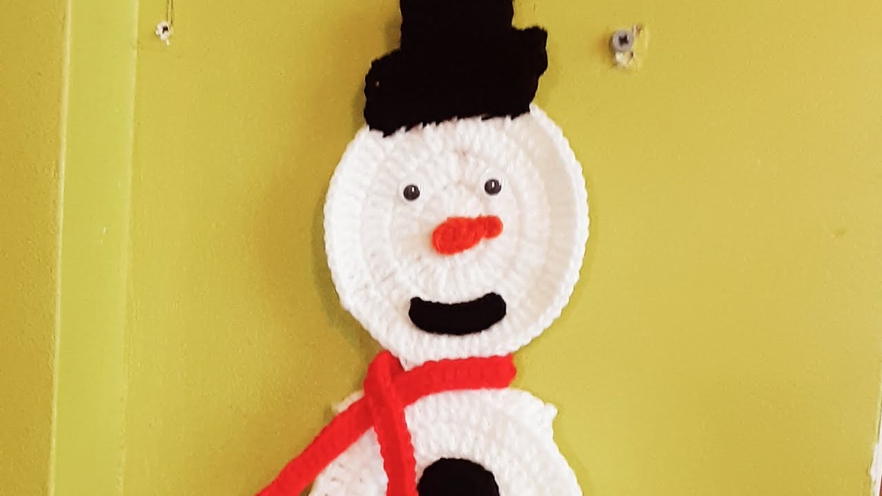 3 parte Muñeco  de Nieve porta papel higiénico para baño tejido a crochet paso a paso