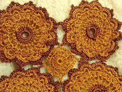 Cómo unir flores de 12 pétalos a crochet