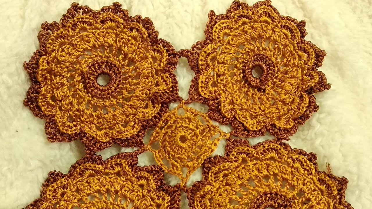 Cómo unir flores de 12 pétalos a crochet