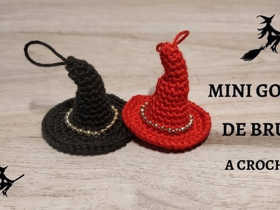 MINI GORRO DE BRUJA A CROCHET