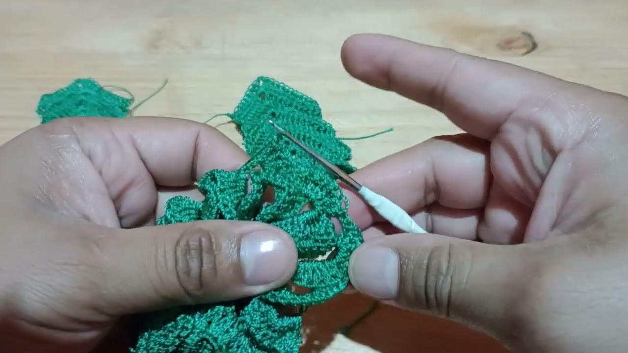 Cuarta parte de flor tejido a crochet