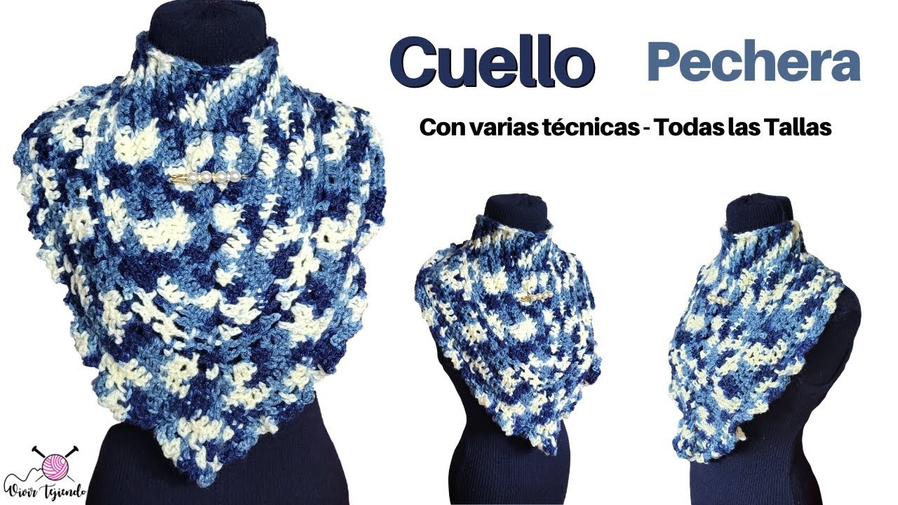 Cuello Pechera a Crochet y Dos Agujas – Súper fácil de tejer y práctico ???? Tejidos Originales