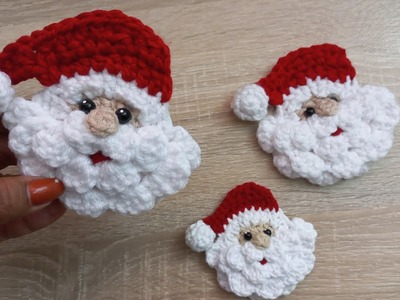 ????Santa Claus a crochet aplicaciones #navidadcrochet #amigurumi