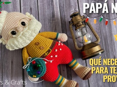 SANTA CLAUS Papá Noel Amigurumi - Materiales para tejer el muñeco